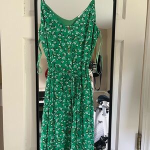 Sienna Sky Green Sleeveless Sundress Midi